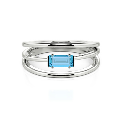 Jeulia Split Shank Emerald Cut Ring