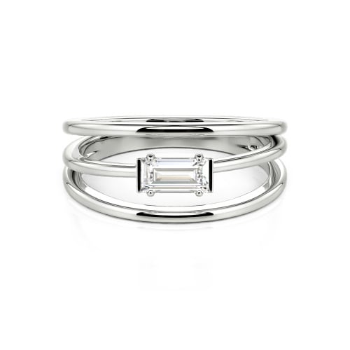 Jeulia Split Shank Emerald Cut Ring