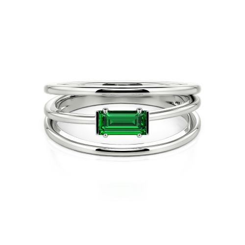 Jeulia Split Shank Emerald Cut Ring