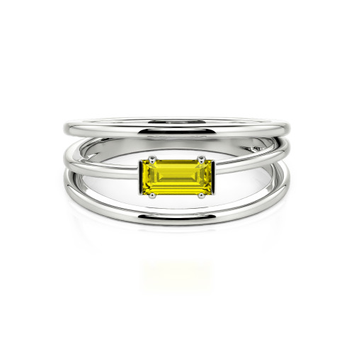 Jeulia Split Shank Emerald Cut Ring