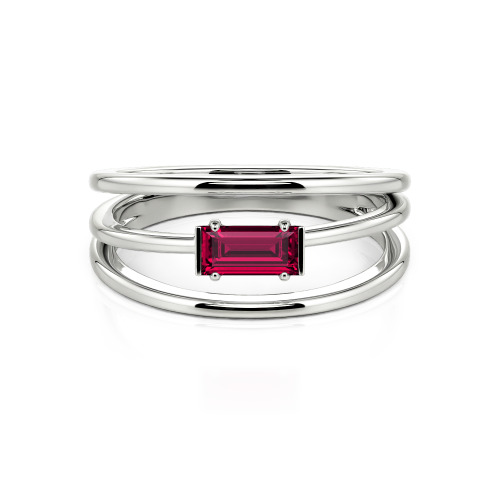 Jeulia Split Shank Emerald Cut Ring