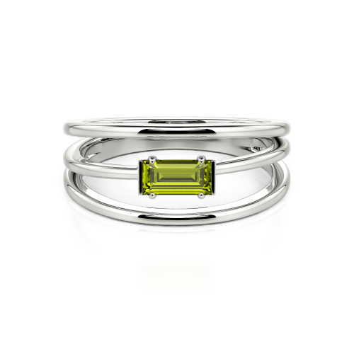 Jeulia Split Shank Emerald Cut Ring