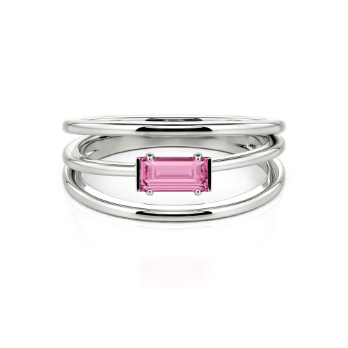 Jeulia Split Shank Emerald Cut Ring