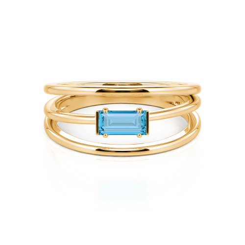 Jeulia Split Shank Emerald Cut Ring