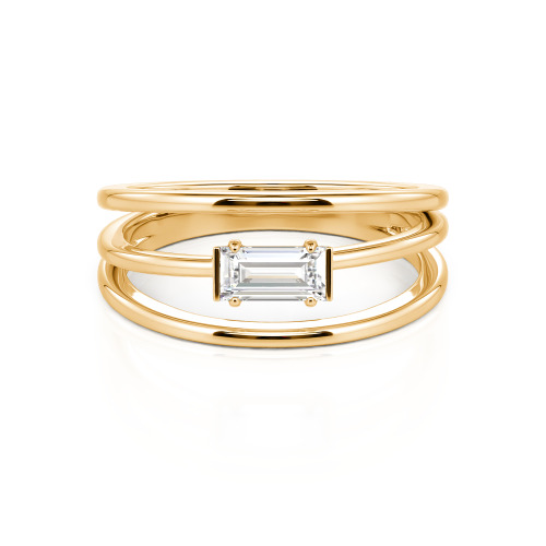 Jeulia Split Shank Emerald Cut Ring
