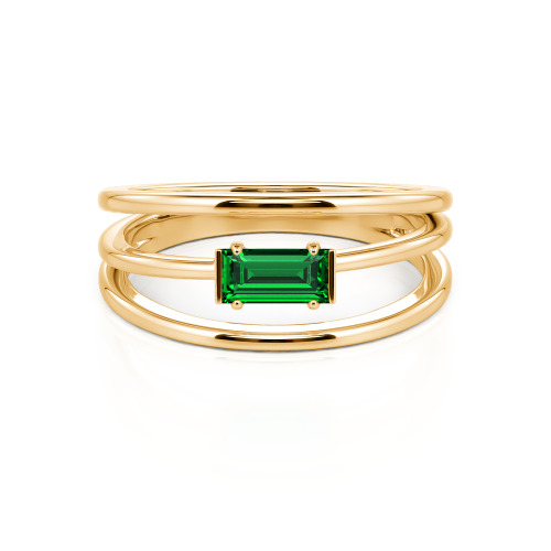 Jeulia Split Shank Emerald Cut Ring