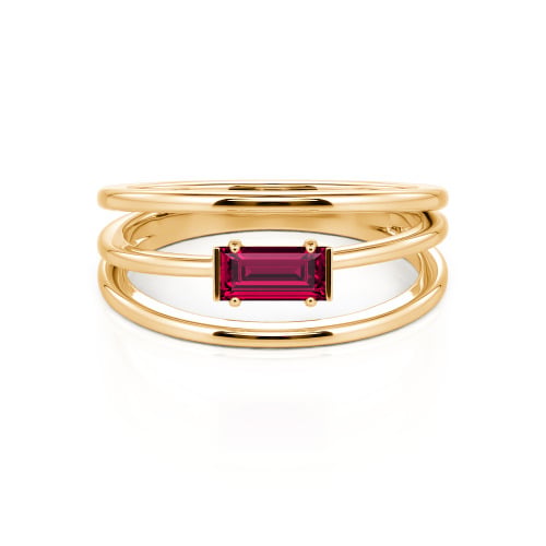 Jeulia Split Shank Emerald Cut Ring