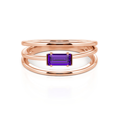 Jeulia Split Shank Emerald Cut Ring