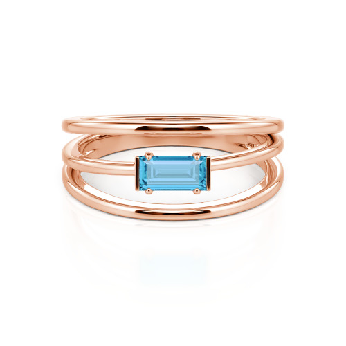 Jeulia Split Shank Emerald Cut Ring