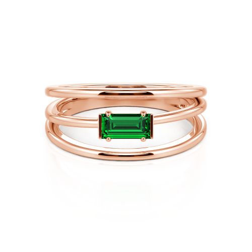 Jeulia Split Shank Emerald Cut Ring