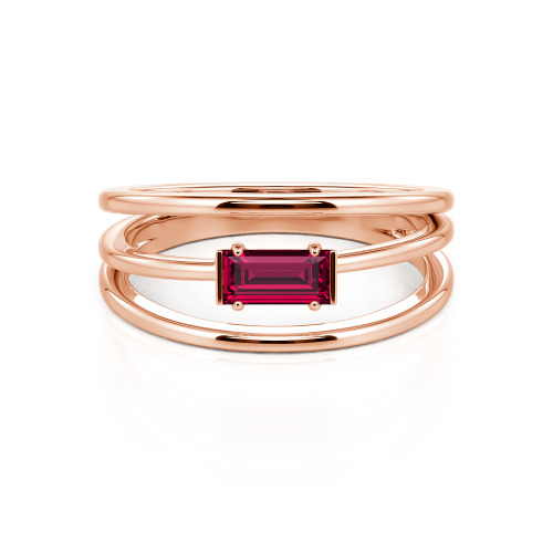 Jeulia Split Shank Emerald Cut Ring