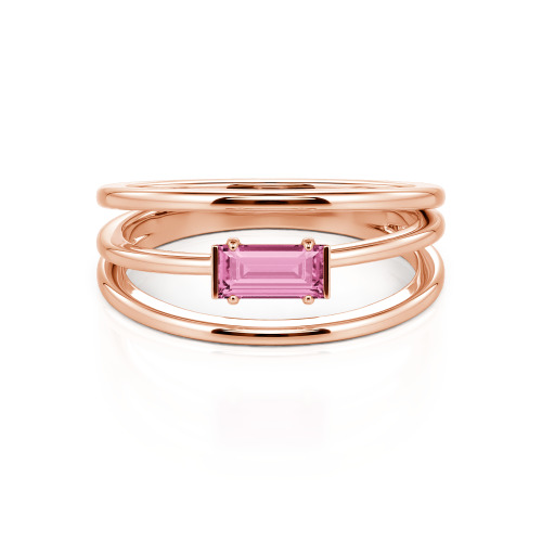 Jeulia Split Shank Emerald Cut Ring