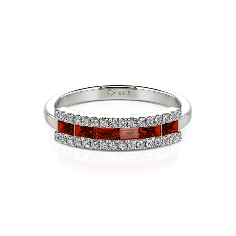 Jeulia Simple Invisible Set Sterling Silver Band