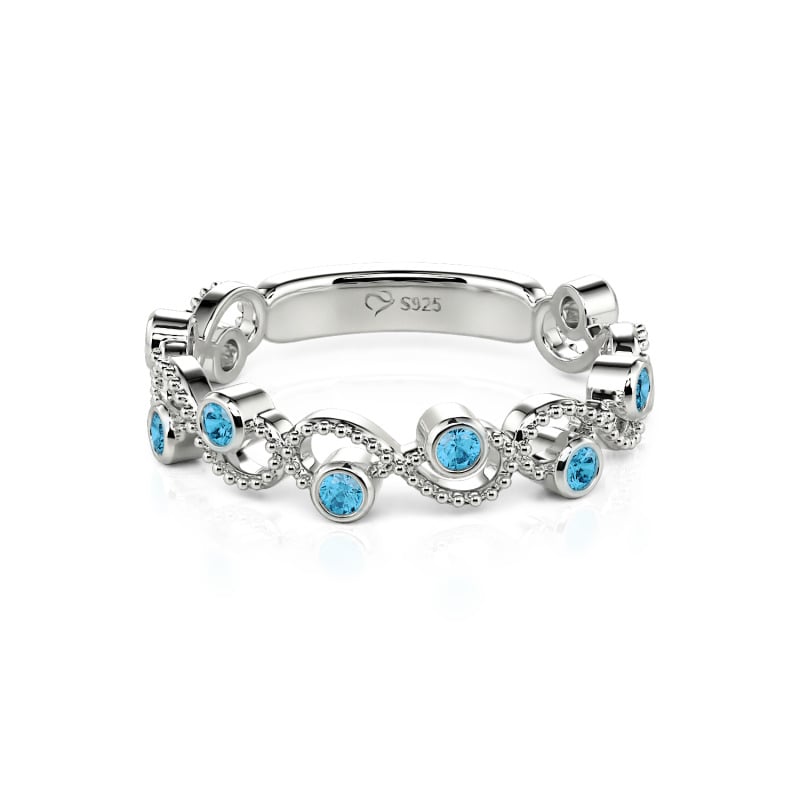 Jeulia Milgrain Intertwined Sterling Silver Ring