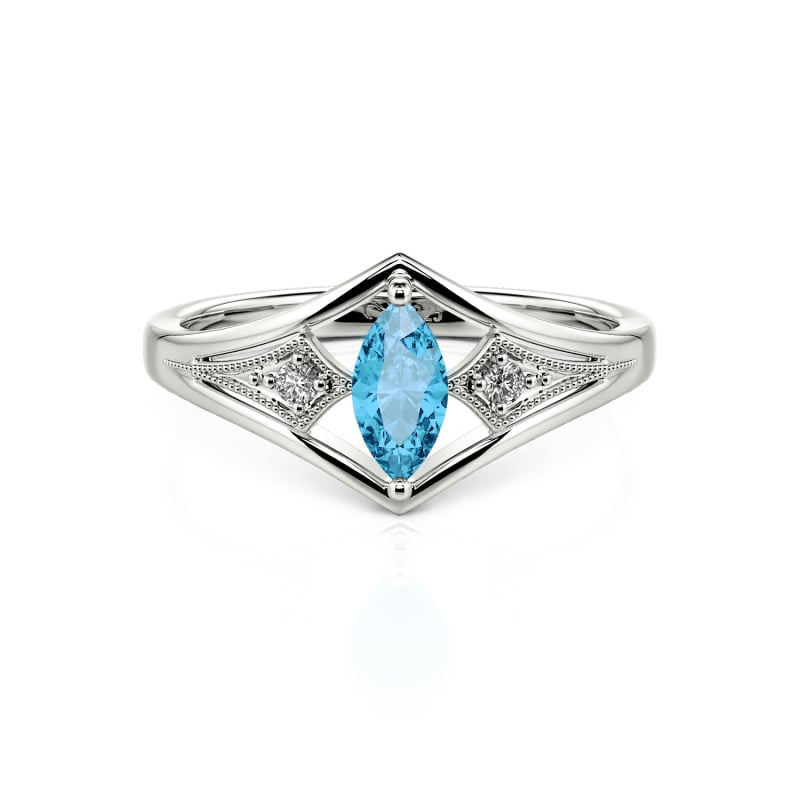 Jeulia Milgrain Marquise Cut Sterling Silver Ring