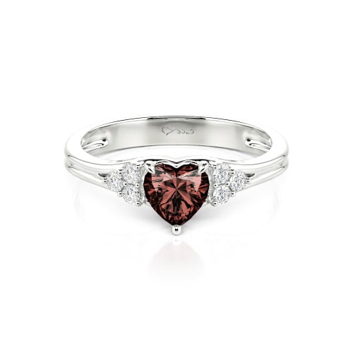 Jeulia Classic Custom Three Stone Heart Promise Ring