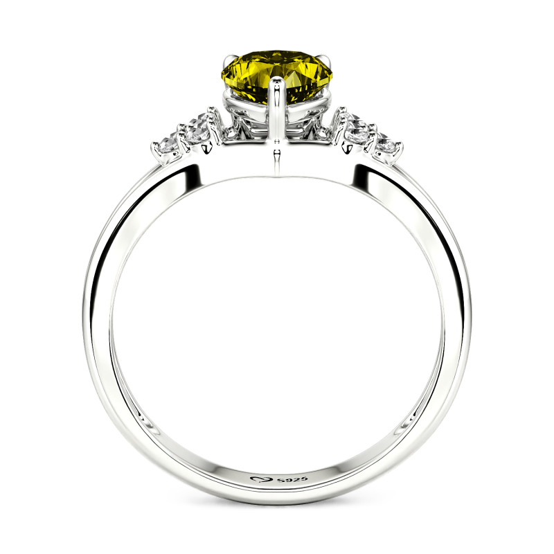 Jeulia Classic Custom Three Stone Heart Promise Ring