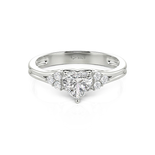 Jeulia Classic Heart Cut Sterling Silver Ring