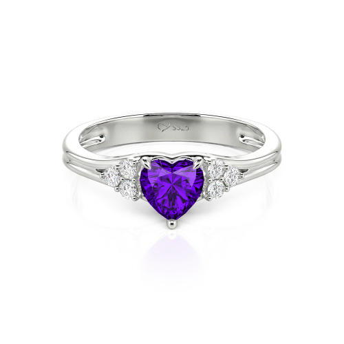 Jeulia Classic Heart Cut Sterling Silver Ring