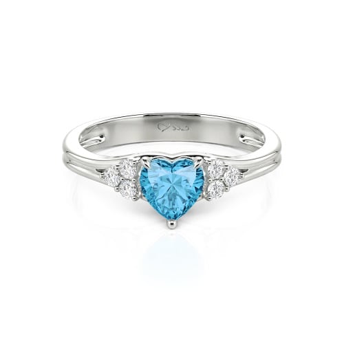 Jeulia Classic Heart Cut Sterling Silver Ring