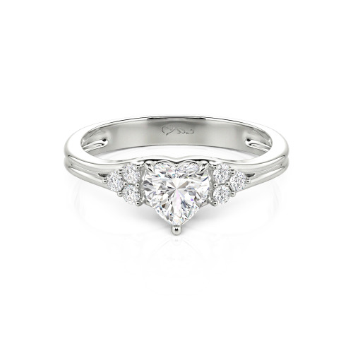 Jeulia Classic Heart Cut Sterling Silver Ring
