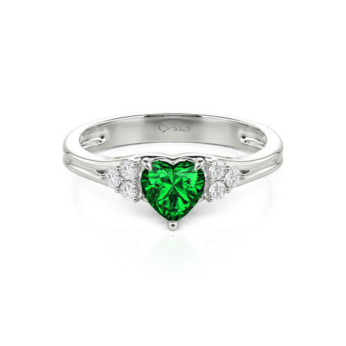 Jeulia Classic Heart Cut Sterling Silver Ring