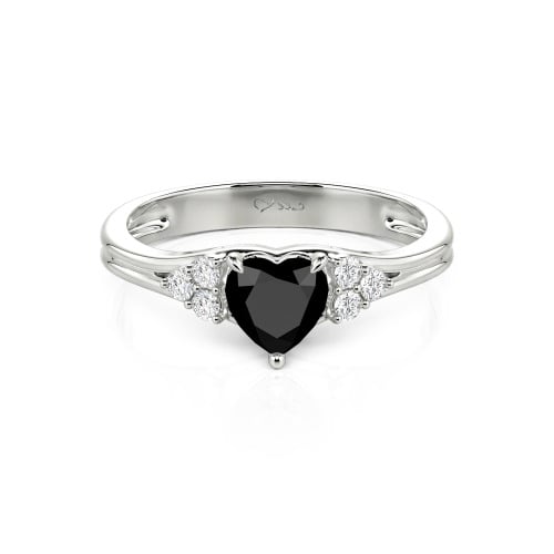 Jeulia Classic Heart Cut Sterling Silver Ring