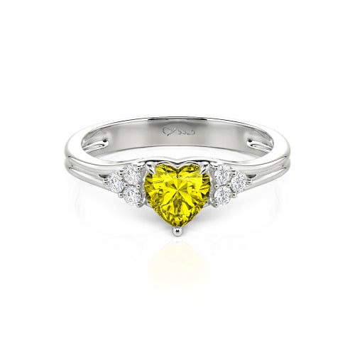 Jeulia Classic Heart Cut Sterling Silver Ring