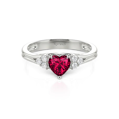Jeulia Classic Heart Cut Sterling Silver Ring