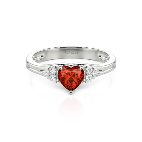 Jeulia Classic Heart Cut Sterling Silver Ring