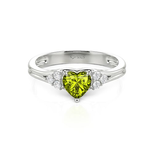 Jeulia Classic Heart Cut Sterling Silver Ring
