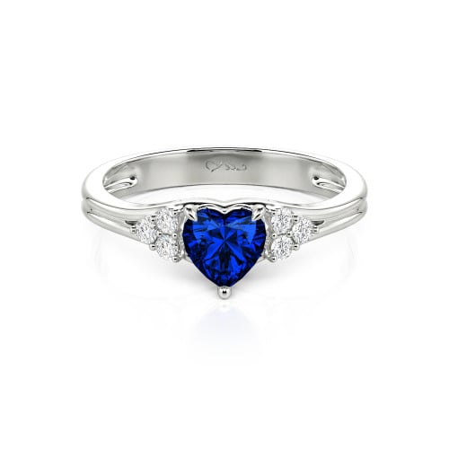 Jeulia Classic Heart Cut Sterling Silver Ring