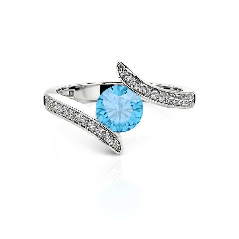 Jeulia Bypass Rundschliff Sterling Silber Ring