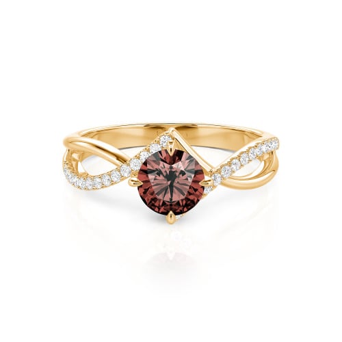 Jeulia Custom Simple Twist Wedding Ring Round Cut