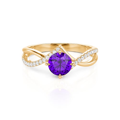 Jeulia Custom Simple Twist Wedding Ring Round Cut
