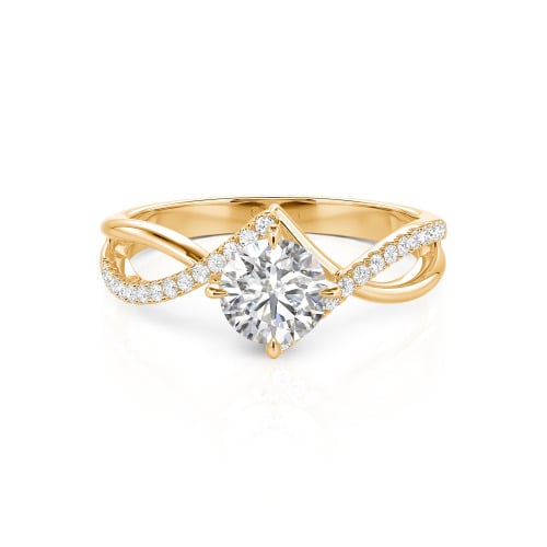 Jeulia Custom Simple Twist Wedding Ring Round Cut