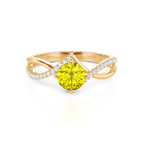 Jeulia Custom Simple Twist Wedding Ring Round Cut