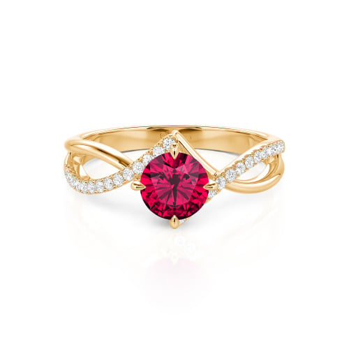 Jeulia Custom Simple Twist Wedding Ring Round Cut