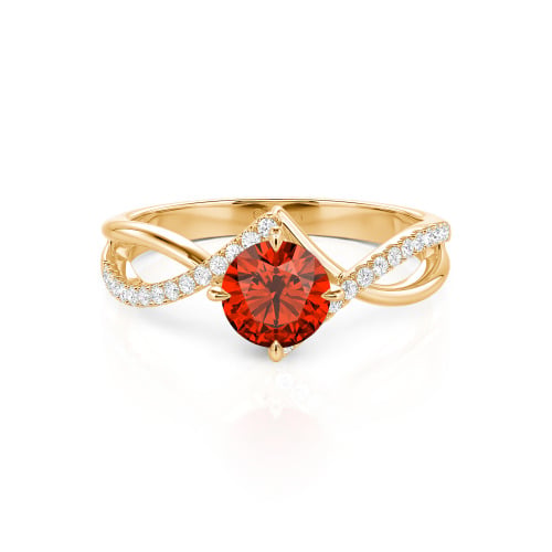 Jeulia Custom Simple Twist Wedding Ring Round Cut
