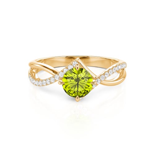 Jeulia Custom Simple Twist Wedding Ring Round Cut