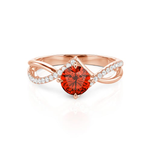 Jeulia Custom Simple Twist Wedding Ring Round Cut