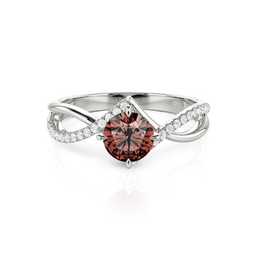 Jeulia Custom Simple Twist Wedding Ring Round Cut