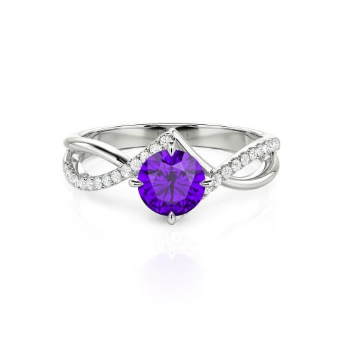 Jeulia Custom Simple Twist Wedding Ring Round Cut