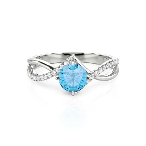 Jeulia Custom Simple Twist Wedding Ring Round Cut