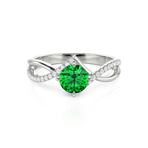 Jeulia Custom Simple Twist Wedding Ring Round Cut