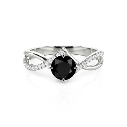 Jeulia Custom Simple Twist Wedding Ring Round Cut