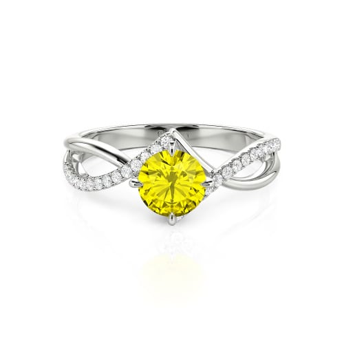 Jeulia Custom Simple Twist Wedding Ring Round Cut