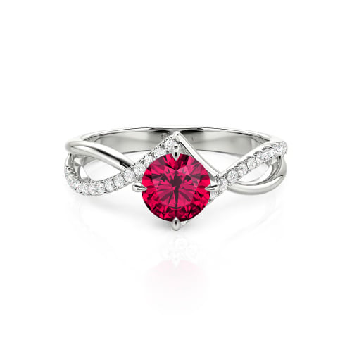 Jeulia Custom Simple Twist Wedding Ring Round Cut