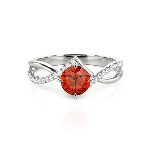 Jeulia Custom Simple Twist Wedding Ring Round Cut