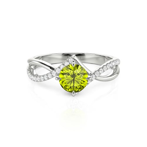 Jeulia Custom Simple Twist Wedding Ring Round Cut